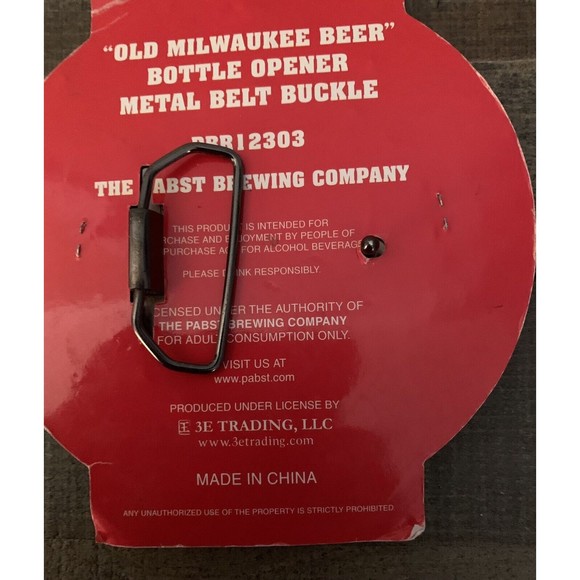 Old Milwaukee Beer Bottle Opener Metal Belt Buckle Pabst Brewing Company NEW - Picture 10 of 11